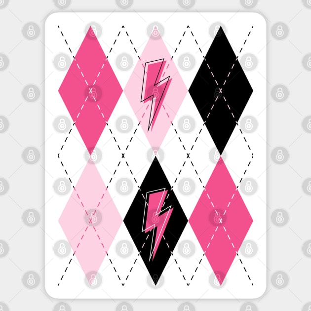 Preppy Pink Argyle Sticker by ameemax